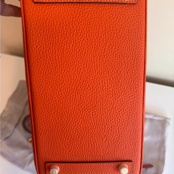 NEW Kamugo Genuine Leather Bag 25 Orange - Picture 7 of 8